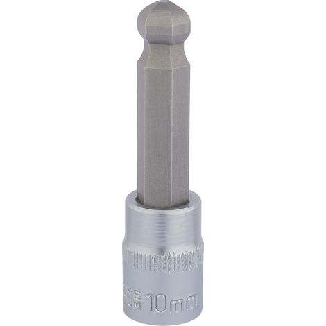 Draper 10mm Ball End Hex Socket for 3/8" Square Drive – Metric Hexagon Socket Bits, Model 16293 (1/5)