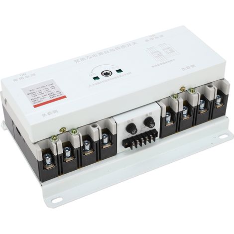 Commutateur de transfert automatique double alimentation 2 entrées 1 sortie avec disjoncteur, type ATS, pour générateur, 4 pôles, 400 V CA, 125 A (1/5)