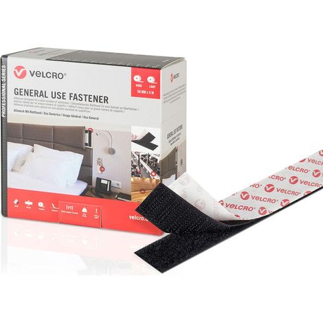 Nastro adesivo Velcro nero 50 mm x 5 m biadesivo