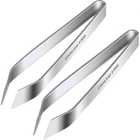 Pinzette in 2 pezzi, pinzette da cucina, strumento per rimuovere le lische di pesce, clip per la rimozione dei peli, clip per rimuovere le lische di pesce, pinzette in acciaio inossidabile 430, pinzet (1/5)