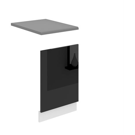 BELINI Habillage de Porte Lave Vaisselle PO45 Meuble Lave Vaisselle avec Plan de Travail I Accessoire pour Lave-Vaisselle Cuisine - Teille: 1,6 x 45 x 57 cm I Couleur: Noir très Brillant (1/4)