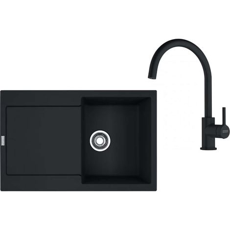 Franke Set - Set da cucina G276MČ, lavello in fragranite MRG 611 e miscelatore FC 6018.901, nero opaco 114.0700.794