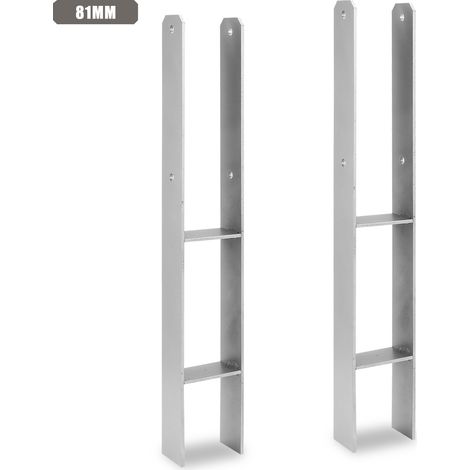 Jiubiaz Pfostenanker für den Außenbereich – extra robust, witterungsbeständig und ideal für Holzpfosten im Garten - 81mm 2x