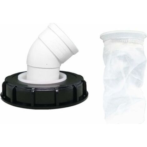 45°Filtre à Couvercle IBC, Filtre à Eau de Pluie en Nylon 163 mm, Lavable avec Couvercle pour réservoir d'eau de Pluie IBC DN 150 (1/4)