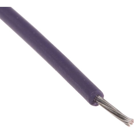 Fils de connexion RS PRO UL3239, 11 0,2 mm² 24 AWG, 6 kV c.c., XLPE Violet, 100m ( Prix pour Bobine de 100 Mètres )