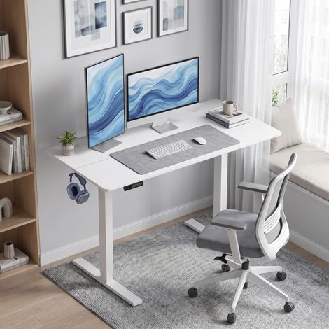 Bureau Assis Debout Électrique 120 x 60 cm Réglable en Hauteur, pratique et facile à utiliser (1/5)
