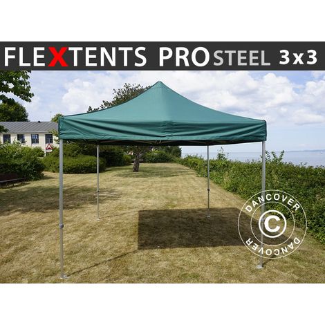 Pop up gazebo FleXtents Pop up canopy Folding tent PRO Steel 3x3