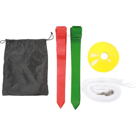 Ensemble de flag football comprenant des ceintures et des drapeaux pour enfants, adolescents et adultes, pour l'entraînement en intérieur et en extérieur (rouge et vert). (1/5)