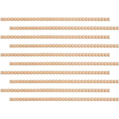 Moulure Décorative en Bois Bande de Perles Demi-Rondes en Bois 40 cm,Lot De 10 Demi Perles Non Traitées Pour Meuble Fenêtre Porte Étagère Décoration Murale (1/5)