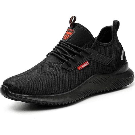 Chaussures de sécurité pour hommes et femmes, chaussures de travail, protection des orteils en acier, ultra légères, ,basket-ball de sécurité à bandes réfléchissantes unisexe 44EU 27cm