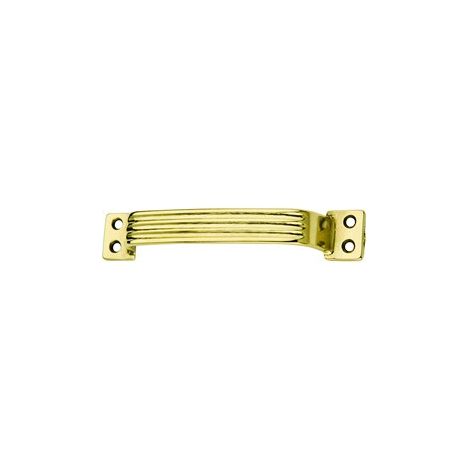 MANIGLIETTA PER MOBILI RIGATA OTTONE LUCIDO mm. 140 25.00 pz