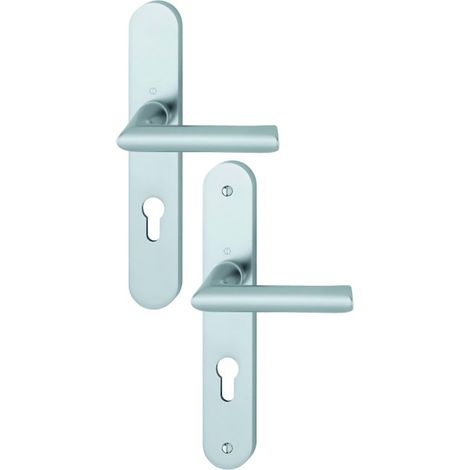 Ensemble sur grande plaque CONFLUENCE argent F1 clé I - HOPPE