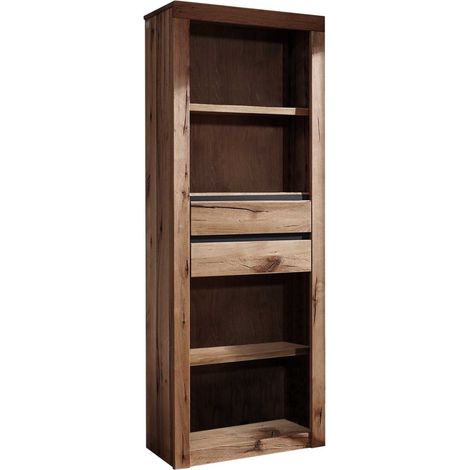 scaffale in legno di Quercia Selvatica/ Cerro 71x35x190 tabacco marrone oliato MONTREUX 324