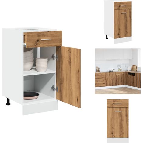 Armoire de plancher à tiroir chêne artisanal 40x46x81,5 cm - Armoire De Plancher À Tiroir - Armoires De Plancher À Tiroir - Armoire De Cuisine - Armoire (1/5)