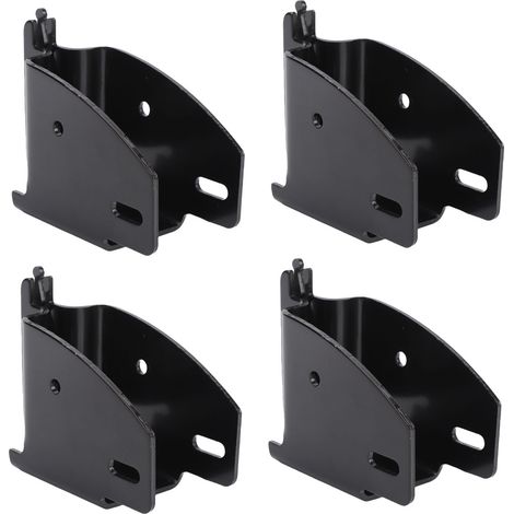Ortviai Support de Poutre en Bois pour Rail E-Track – Lot de 4, Acier Robuste, Noir, Électrophorèse