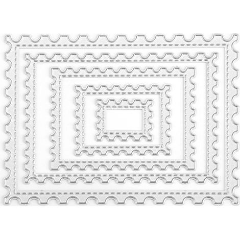 Juego de 5 troqueles de corte, acero al carbono, rectangulares, para scrapbooking y creación de tarjetas. (1/5)