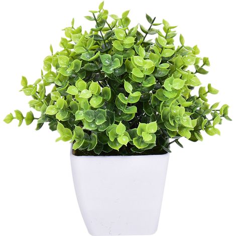 Plante Artificielle En Pot - Faux Bonsaï Vert Réaliste - Décoration Intérieure Bureau Maison - 1 Pièce (1/4)
