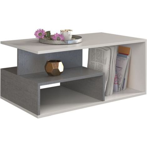 SIENNE Contemporary coffee table living room/office with niches 90x51x43 Scandinavian style table Magazine storage/remote controls (1/2)