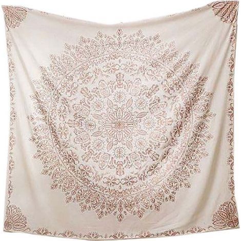 Tapisserie mandala géométrique de style bohème, décoration murale futuriste, utilisable comme drap, décoration de chambre ou couverture de plage hippie. Livraison directe disponible. (1/5)