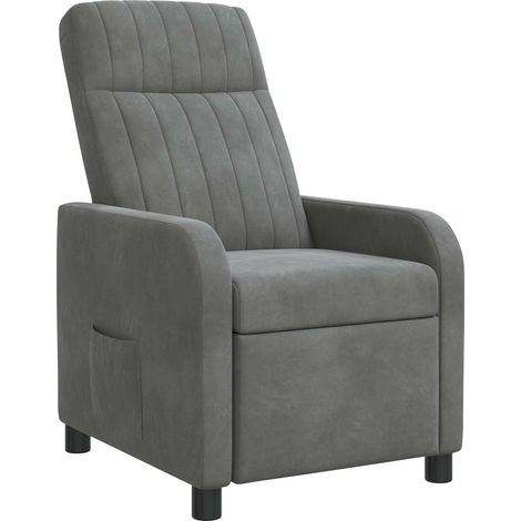 Recliner Dark Grey Velvet vidaXL