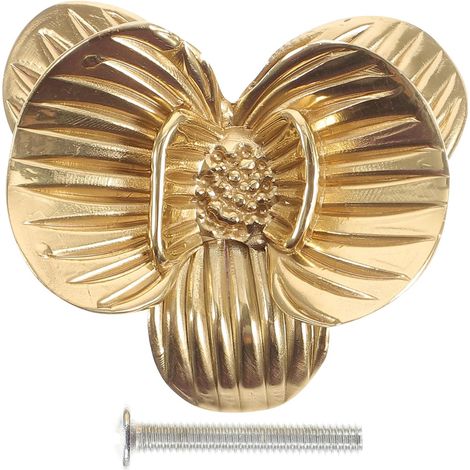 Poignée de Meuble en Laiton Doré Forme Pétale, Bouton de Tiroir Décoratif Vintage, Poignées et Boutons pour Commode, Armoire, Placard Cuisine, Accessoire Quincaillerie Intérieur