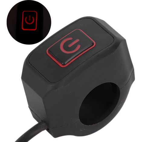 Bouton de commande universel étanche de 22 mm pour guidon de moto, compatible avec phare (rouge). (1/5)