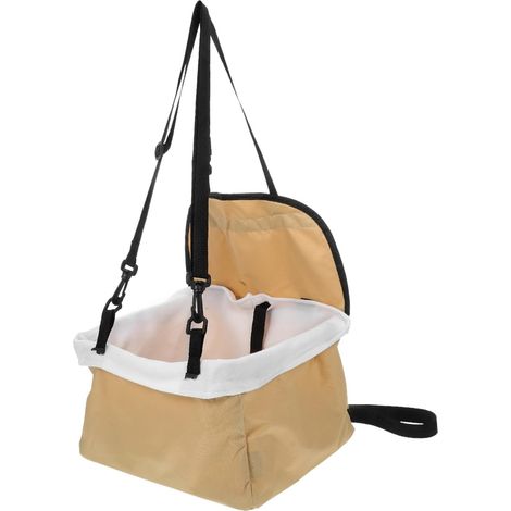 CCYKXAPanier de Voiture pour Chien et Chat,Respirant,Beige,Sangles Petits Chiens et Chats en Voyage,Tissu Facile à Entretenir,Installation Peu Encombrante (1/5)