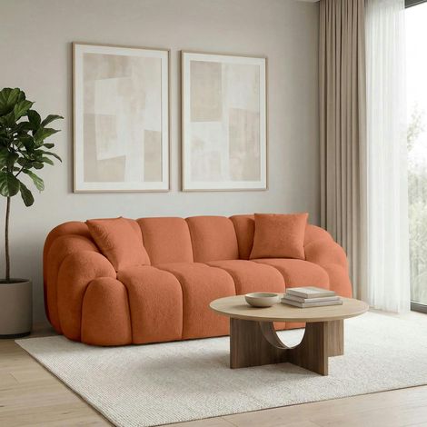 Canapé 2 places terracotta design arrondi ONDA (1/5)