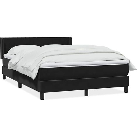 Maison Exclusive - Giroletto a Molle con Materasso Nero 160x210 cm in Velluto