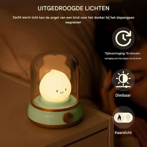 Lampe À Huile - Rechargeable USB - Luminosité Réglable - Mode Veilleuse Et Flamme Vacillante - Pour Chambre Bébé - 1 Pièce (1/5)