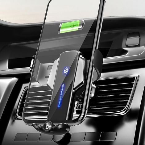 Kabelloses Autoladegerät für alle Smartphones, 15-W-Qi-Schnellladung, selbstklebende Autohalterung für die Lüftungsschlitze – B (1/5)