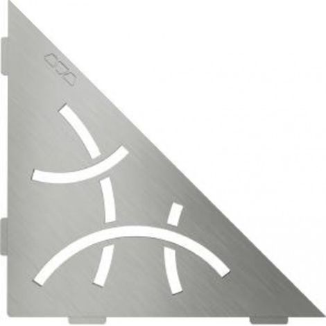 Schluter – Tablette d'angle murale triangulaire 210x210mm – Acier inoxydable brossé – Fixation 2mm – Pour douche et cuisine (1/10)