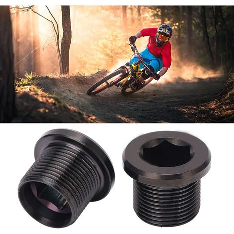 Vis de fixation pour manivelle de vélo en métal résistant à la rouille, écrou de plateau de chaîne pour vélos de route, 2 pièces noires (1/5)