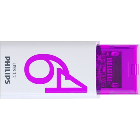 Clé USB Philips Edition Click 3.2 64 Go Blanc et violet (1/2)