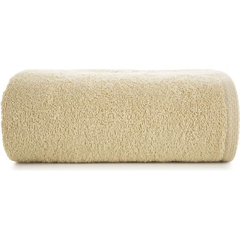 SERVIETTE DE BAIN EUROFIRANY CLASSIQUE EN COTON LISSE 1 50X90CM BEIGE (1/5)