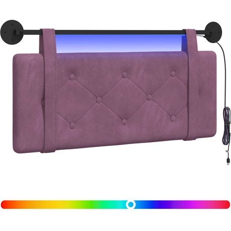 Maison Exclusive - Tête de lit suspendue Avec lumière LED Pourpre Velours