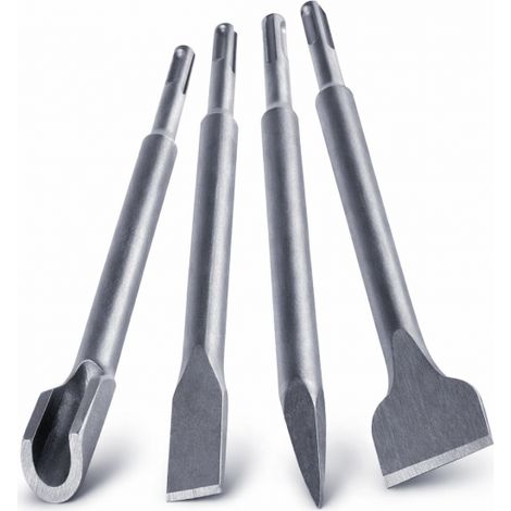 Set 4 Scalpelli SDS Plus per Martello Demolitore 2 Spatola, 1 Punta, 1 Scalpello