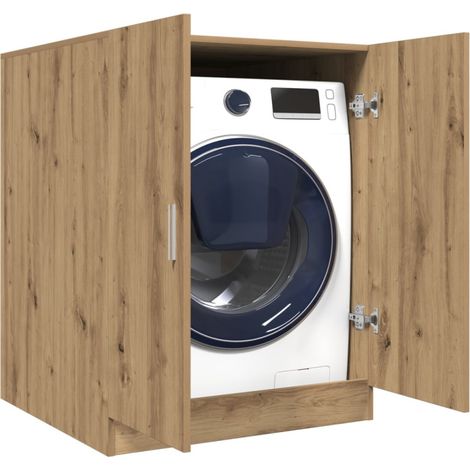 Vidaxl – Meuble machine à laver chêne artisanal 70,5x71,5x91,5 cm – Bois d'ingénierie – 1 porte – Rangement optimisé salle de bains