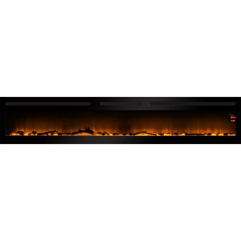 Chemin'Arte – Cheminée électrique encastrable Elysée Infinity 228 cm – Effet flammes LED – Chauffage 2000W programmable – Télécommande LCD (1/5)