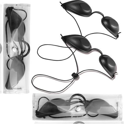 4 Pieces Goggles Black Safety Goggles Eye Cover Eye Protection Tanning Goggles Laser Eye Protection Goggles for UV IPL Solarium (1/5)
