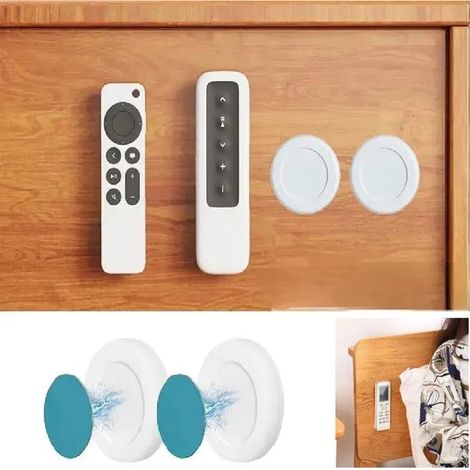 Crochet magnétique support télécommande lot de 2 sans perçage adhésif mural puissant organisation maison cuisine salon (1/4)