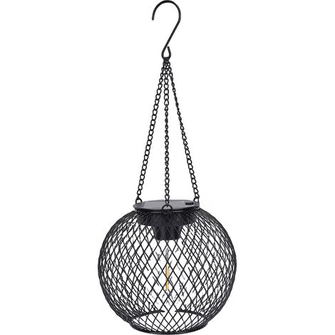 Ortviai Lanterne Solaire Extérieure en Métal Étanche IP65 pour Jardin, Terrasse et Allée – 34,5 x 14,5 cm