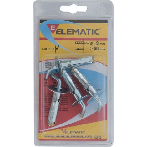 4 pz tasselli T61/OC9 fischer Elematic tassello + occhiolo 9x40 mm (1/2)