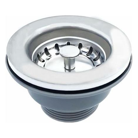 Bonde D'évier sans Trop Plein Panier Inox ø 85 mm 1½", Acier Inoxydable + ABS, Bonde + Panier (1/4)