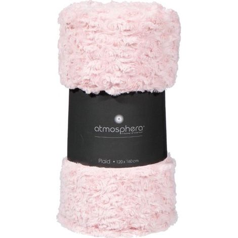 Coperta in pelliccia sintetica Bouclette rosa 180x230cm - Atmosphera créateur d'intérieur