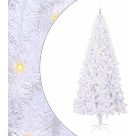 Albero di Natale artificiale Bianco 240 cm PVC e Acciaio vidaXL
