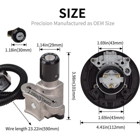 Suitable for Kawasaki KLX230 2020 - 2023: Ignition switch, fuel filler cap, and seat lock set. (1/4)