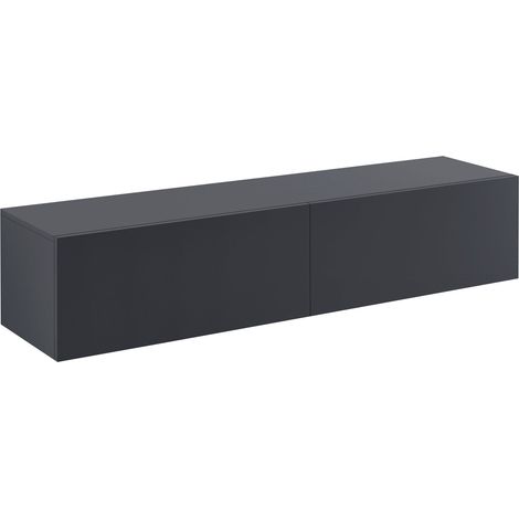 Étagère murale meuble support tv 140 cm gris foncé mat (1/5)