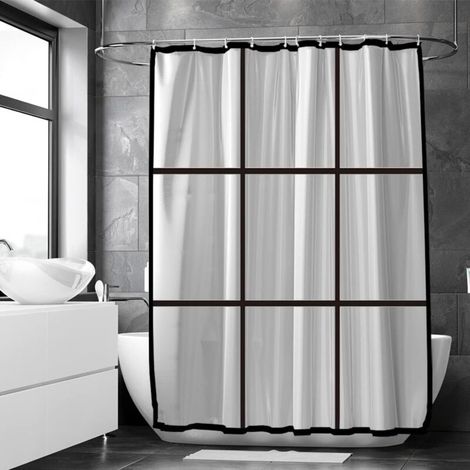 Rideau de Douche Anti-moisissure 180 x 200 cm – Imperméable – PEVA Mat Transparent – avec Anneaux – Rideau de Douche Transparent – Shower Curtain