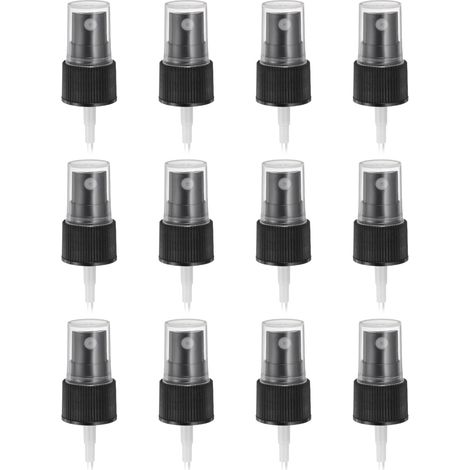 12 Pcs Bouchon Vaporisateur Noir, 20/410 Brume Fine Réutilisable Bouchon Pompe Vaporisateur en Plastique Strié pour Bouteille de Parfum Cosmétique et Spray Corporel (1/5)